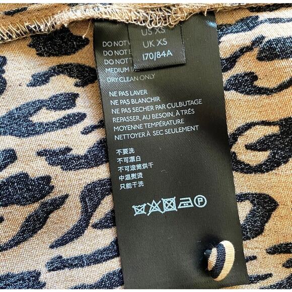 Anthropologie Animal Print Midi Dress Fits Sz XS/S Puff Sleeve Contemporary - Picture 11 of 13